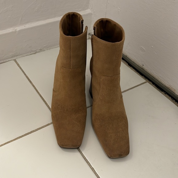 Leather Block Heel Ankle Boots - Picture 5 of 7